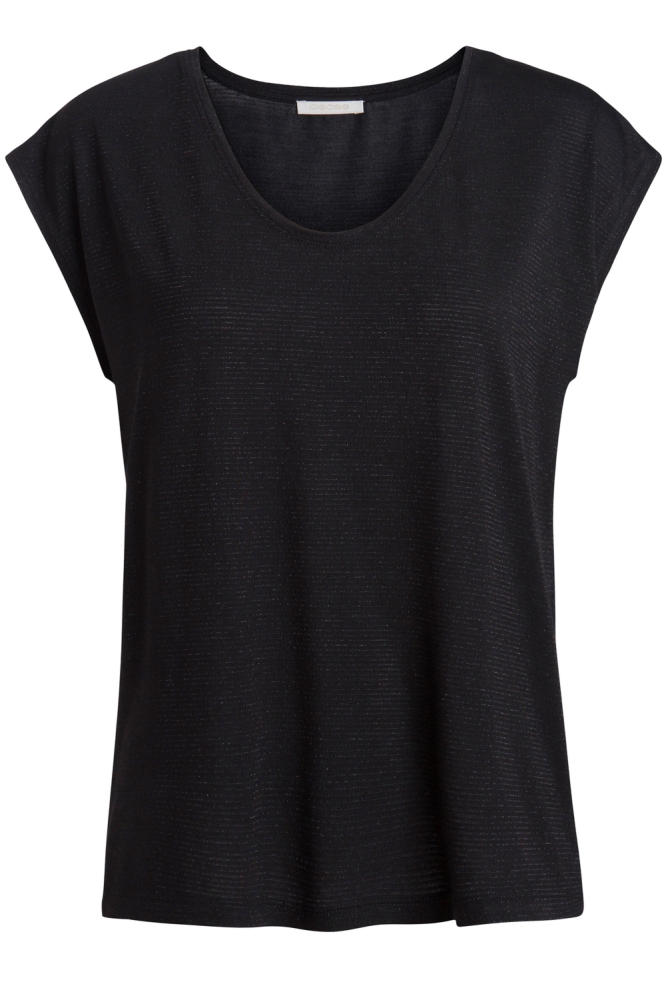 PCBILLO TEE LUREX STRIPES NOOS 17078572 Black/ Lurex Black